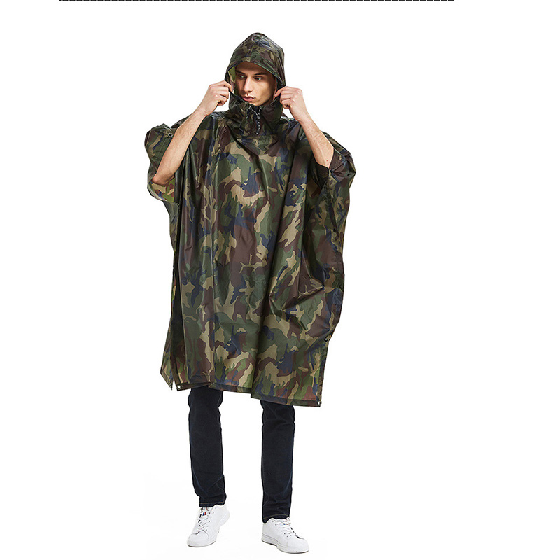 Camping Rain Poncho - 3-in-1 기능성 레인코트: 배낭, 방수 덮개,