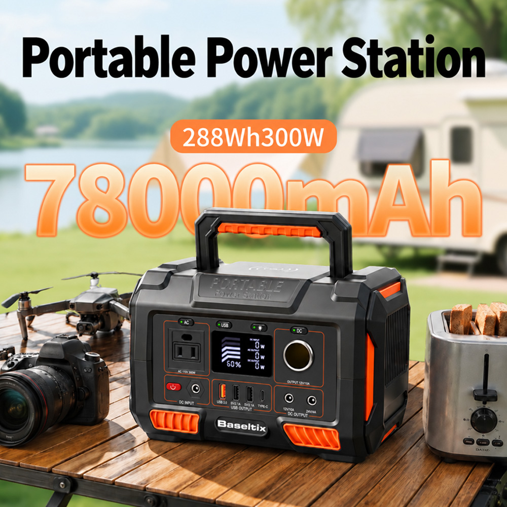 Outdoor Camping Usa - 78000mAh 휴대용 전력 저장 장치, 300W,